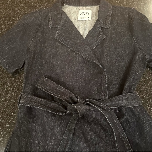 Zara Dark Navy Denim Jumpsuit - Picture 5 of 7